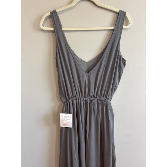 NWT Show Me Your Mumu Kendall Maxi Dress In Soft Charcoal Crisp Size XS - Picture 8 of 9